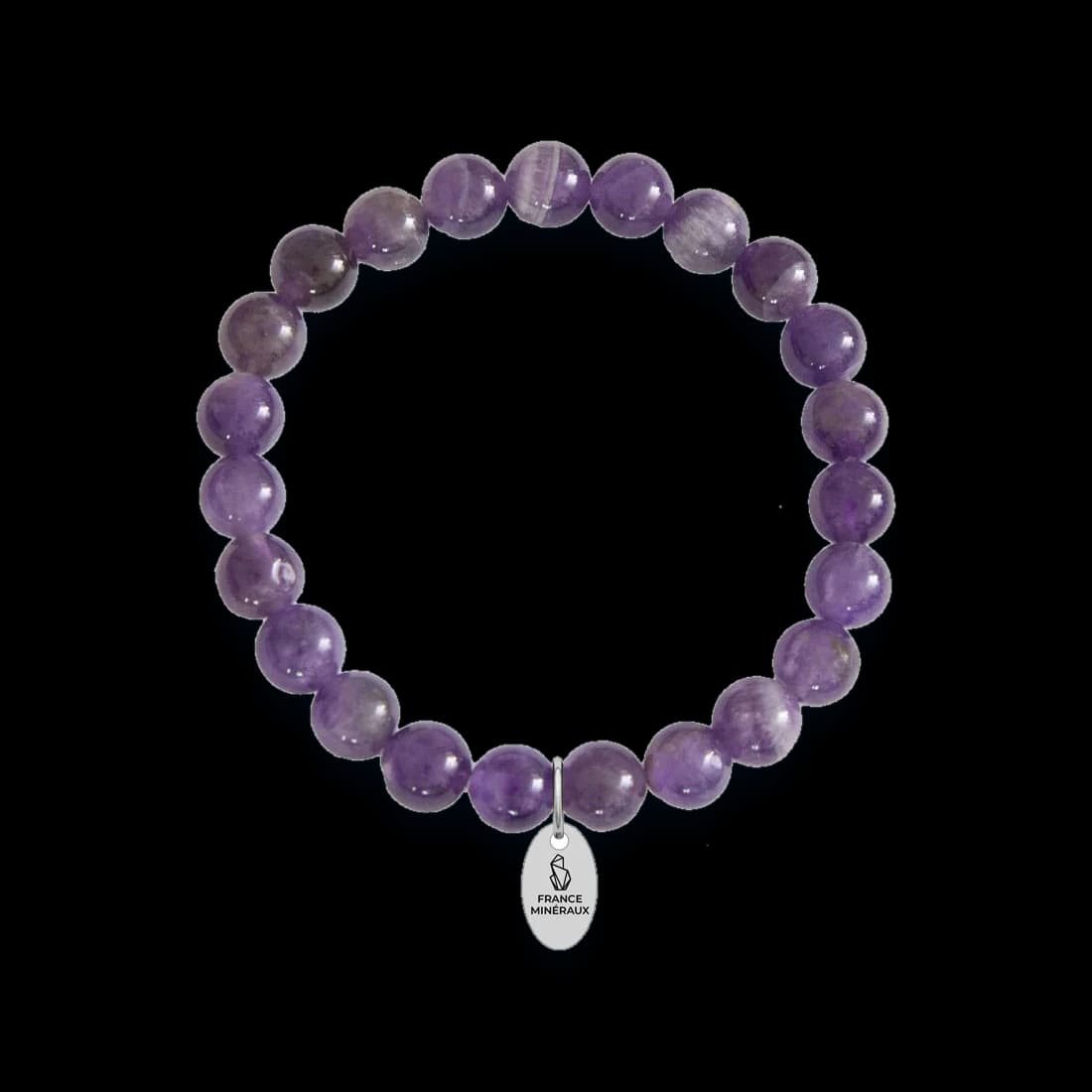 Bracelet d'améthyste, perles 8 mm